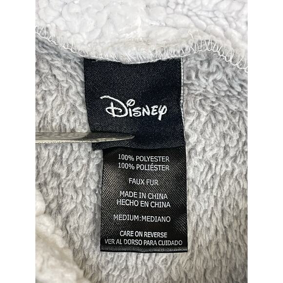 Disney Hoodie Womens M Gray Mickey Mouse Lounger Sherpa Fleece Soft Pajama - Picture 3 of 10